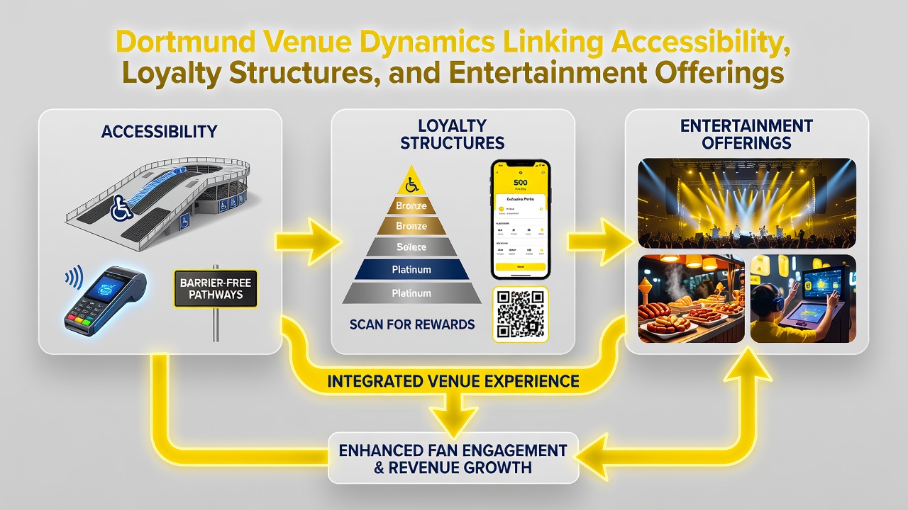 Dortmund venue entertainment area with dining and event spaces during evening hours